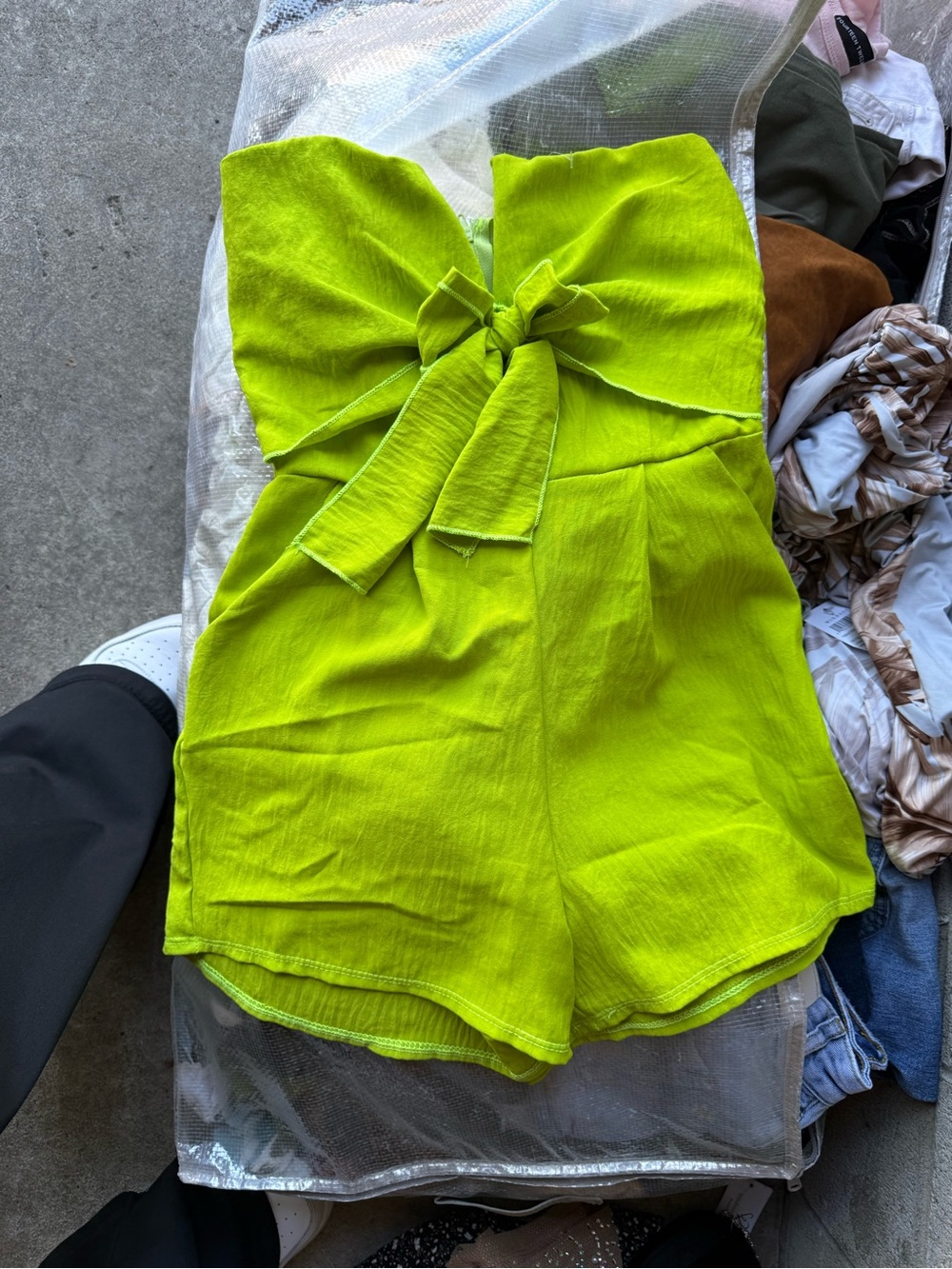 Windsor Lime Green Tie-Front High-Waist Shorts